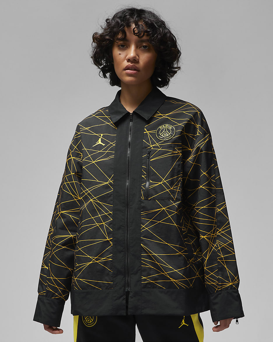 Paris Saint Germain Women s Anthem Jacket Black Nylon